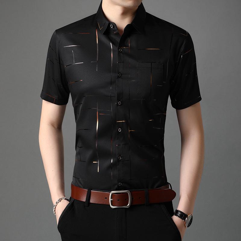 Middle-aged Men's Casual Trendy Short-Sleeve, Iron-Free Summer Shirt