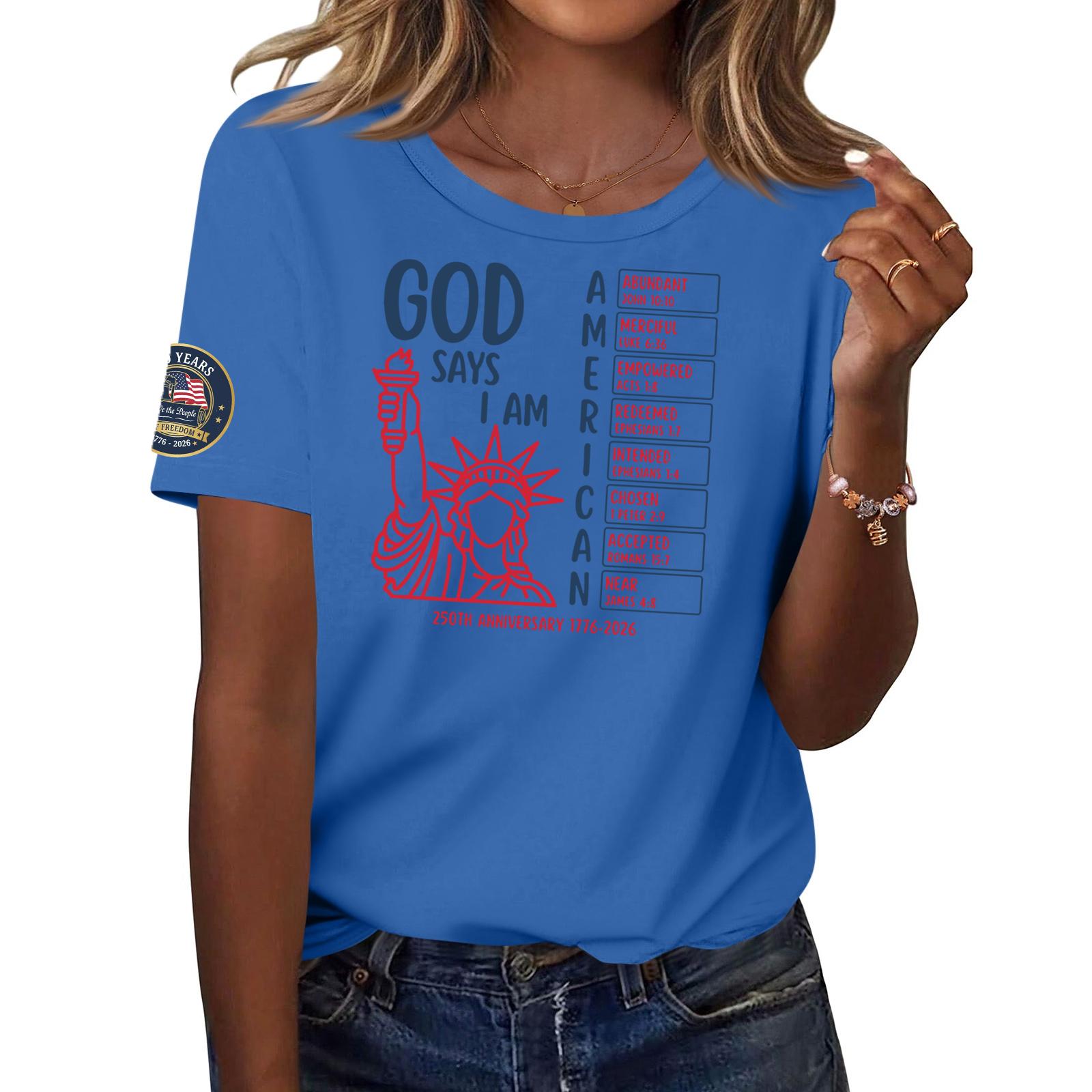 

Женские модные повседневные пуловеры с короткими рукавами и круглым вырезом с принтом M синий