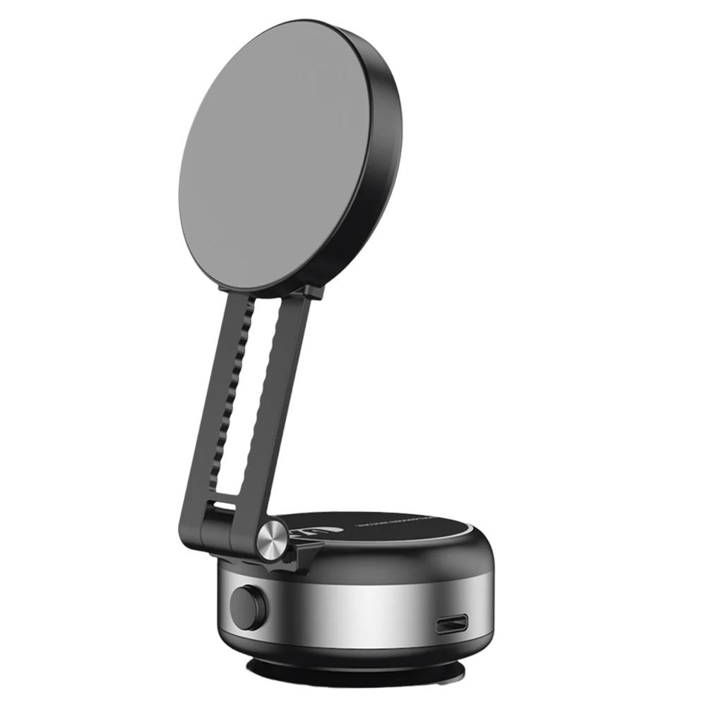 Car Phone Holder Electric Vacuum Suction Cup Telescopic Strong Magnetic Adsorption Bracket Gym Kitchen Stand For iPhone 12-16