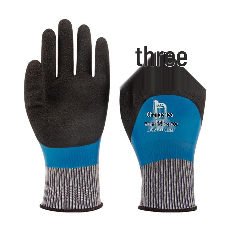 400V Low Voltage Insulating Rubber Gloves - Electrician Anti-electric, Flexible, Wear-resistant for Live Wiring and 220V Protection