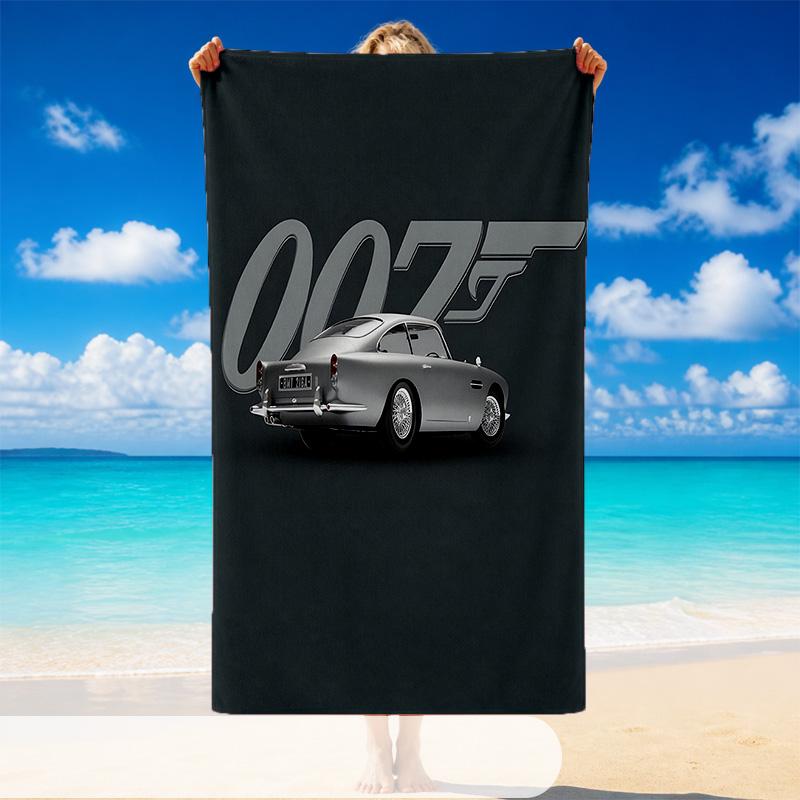 Quick Dry Beach Towel James Bond 007 Pattern, Lightweight Absorbent Towel for Pool Beach Vacation Use
