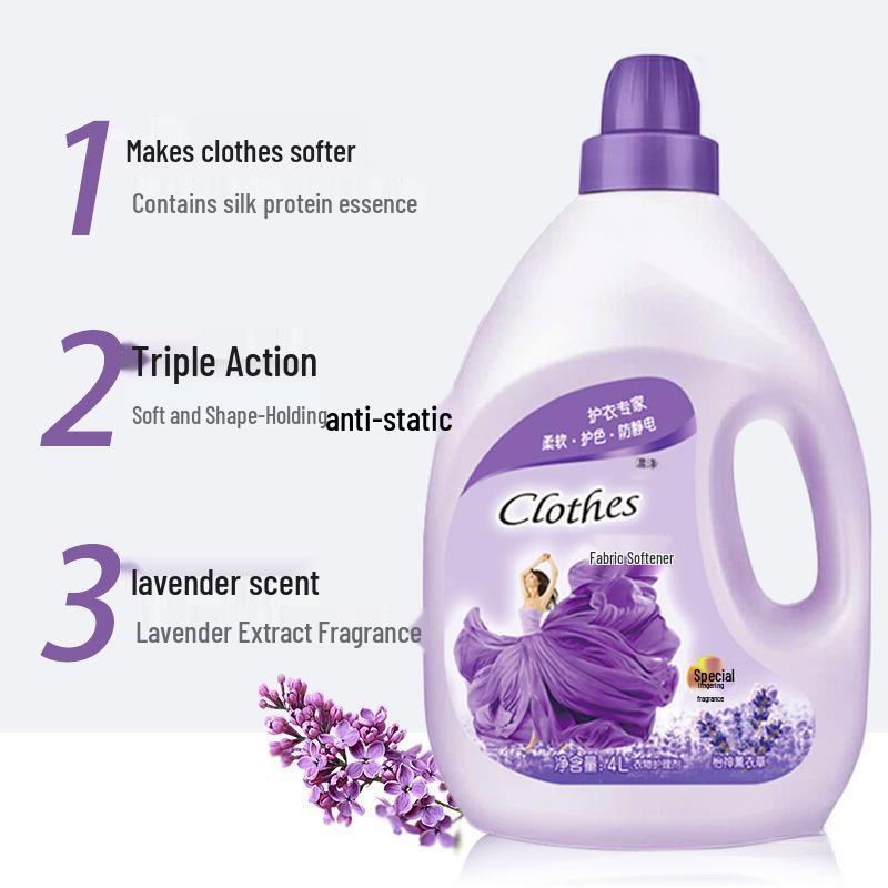 Lavender Fabric Softener 4L - Long-Lasting Fragrance, Anti-Static, Softening Care Liquid