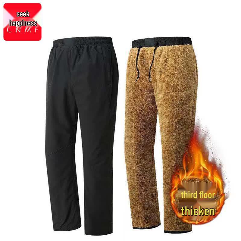 Moufu Fleece Lined Thick Cotton Work Pants L