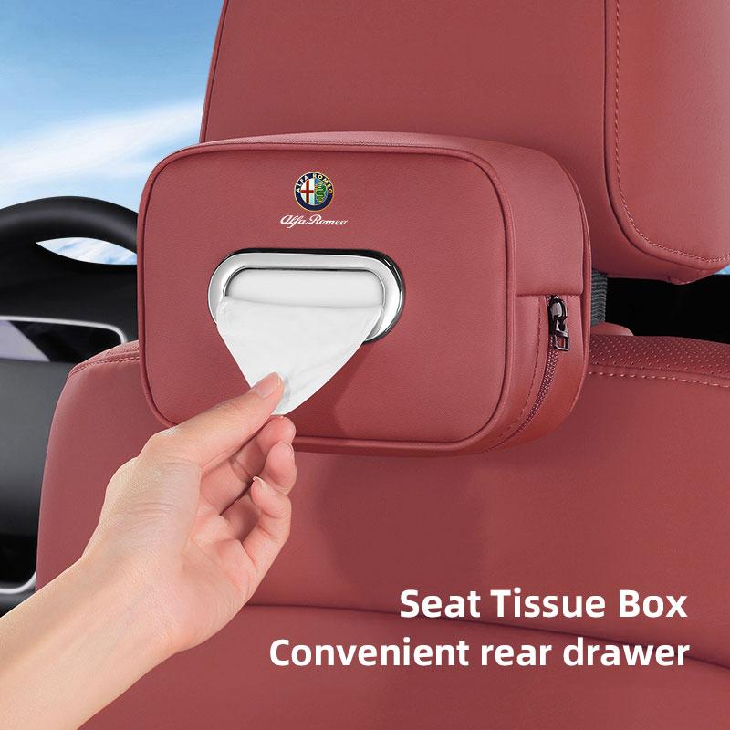Car Accessories Quality Leather Auto Paper Towel Storage Bag For Alfa Romeo 156 159 147 4C 8C 166 Giulia Giulietta Mito Stelvio