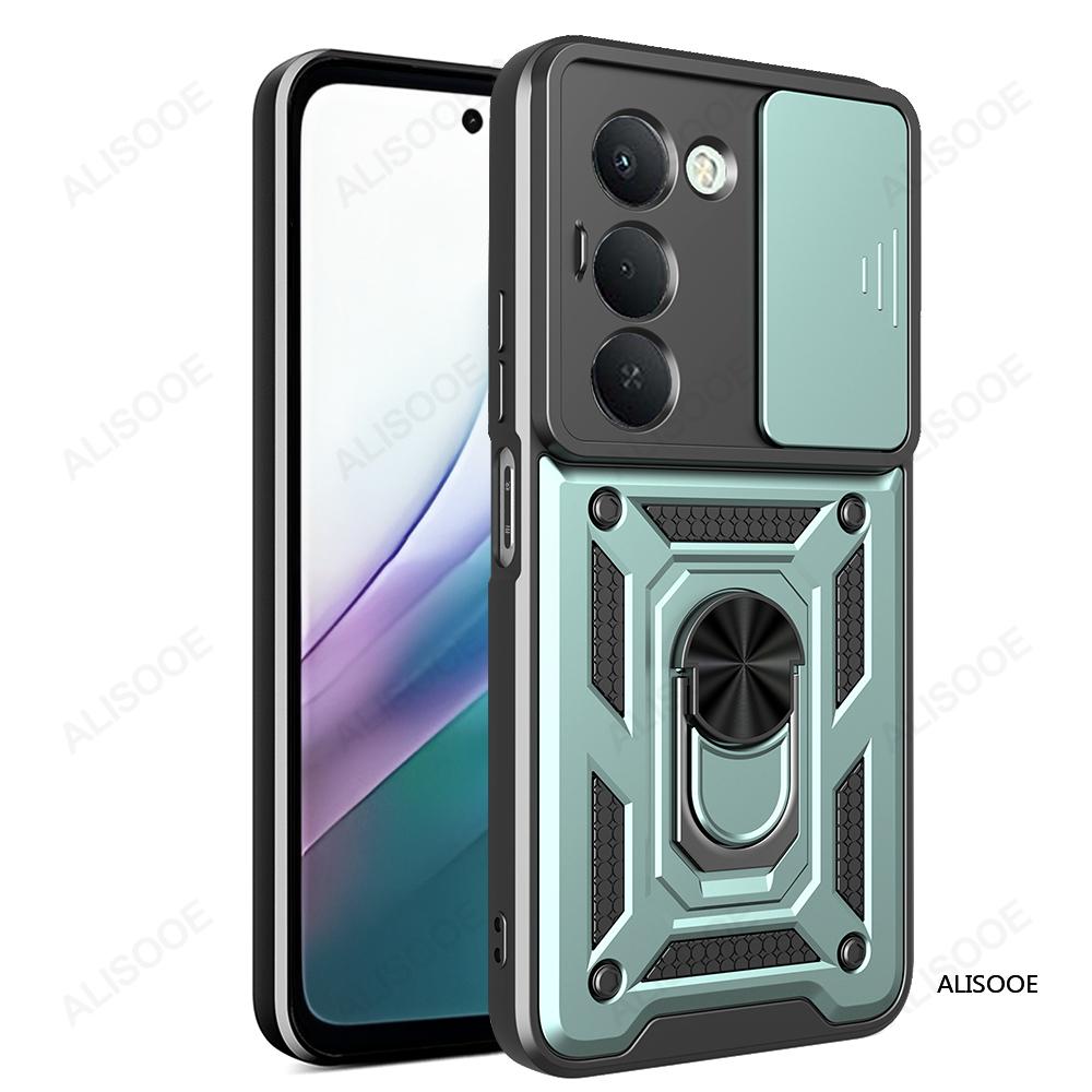 Dla Redmi 15 171mm Etui Przesuwana Kamera Pancerz Uchwyt Pierścieniowy Podpórka Ochrona Pokrowiec na Telefon Capa Funda