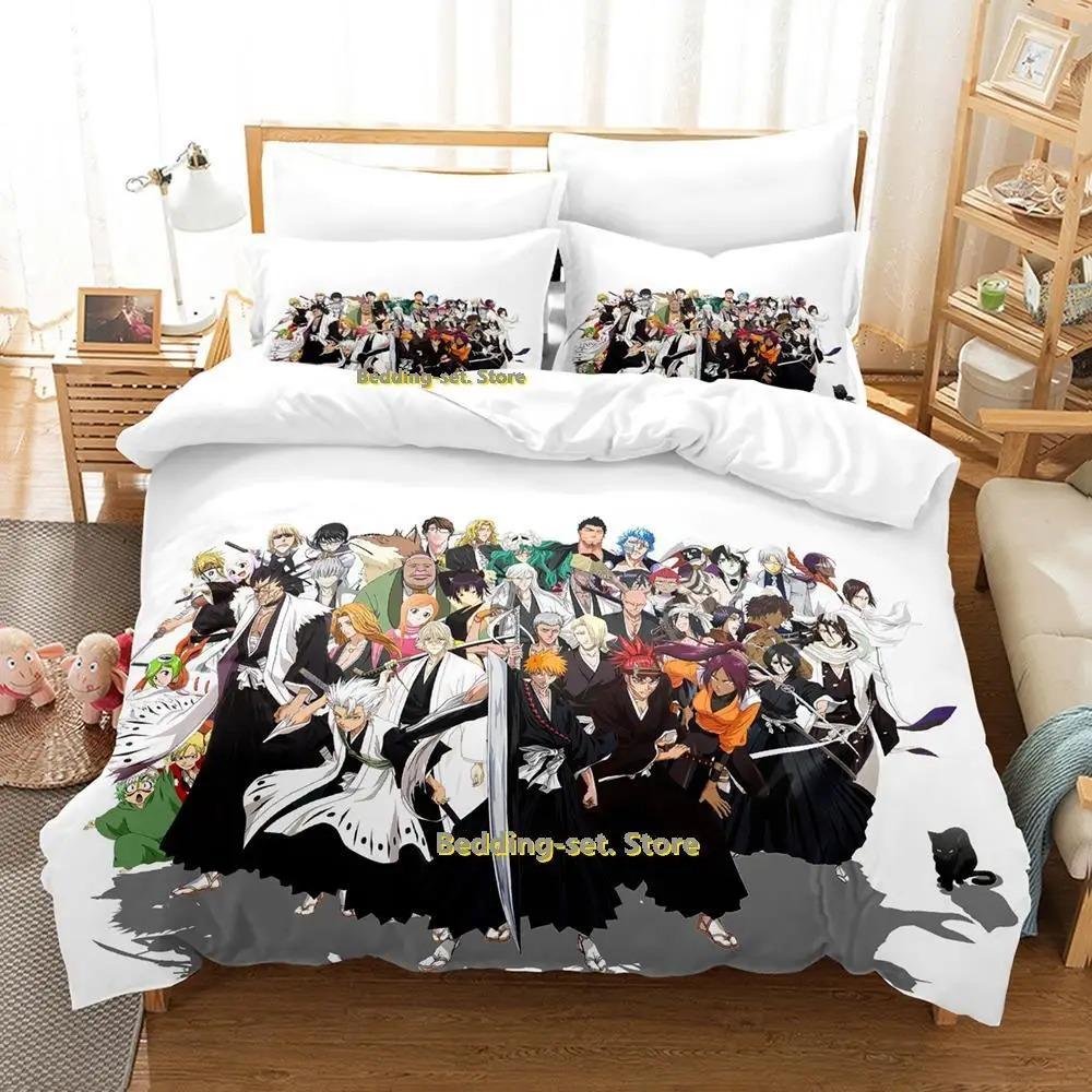 New Bleach Anime Bedding Set Cartoon 3 Piece Duvet Cover for Adult Kid Bedroom Cool Design