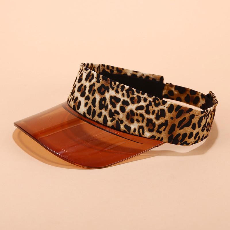 

Womens Minimalist Pvc Sun Hat With Extended Brim For Beach Trips And Sun Protection Brown Leopard