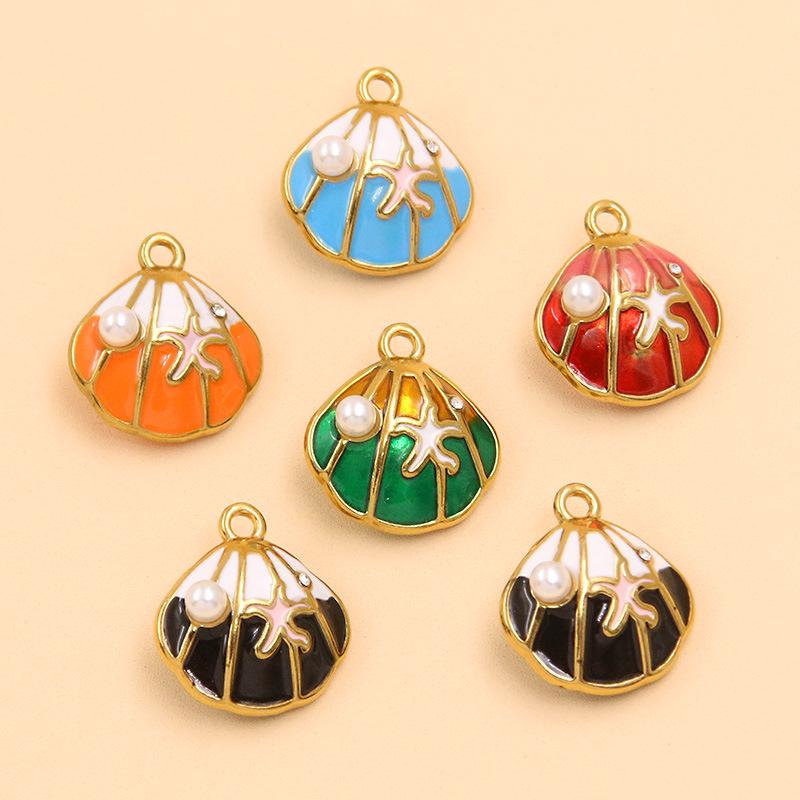 17x18mm Stainless Steel Shell Pendant Charm for DIY Jewelry