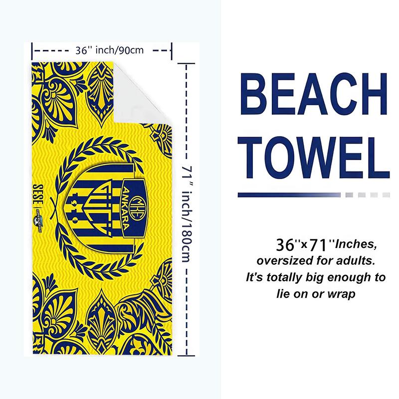 Ankara Gücü Print Beach Towel, Large Soft Quick Dry Towel for Beach Camping Swimming