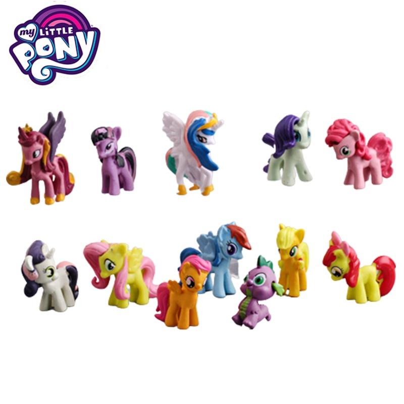 12'li My Little Pony Aksiyon Figürleri Pasta Üstü Süsleri Ev Dekorasyonları Hediyeler