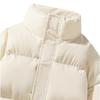Winter Puffer Coat Men Stand Collar Long Sleeve Solid Color Outwear with Side Pockets Zipper Closure