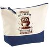 Trousse De Maquillage - PLANETEE - Priscillia Chouette Grain - Grand Format - Coton - Personnalisée, Impression HD