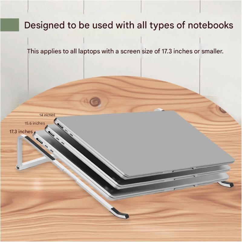 Foldable Aluminum Laptop Stand Ergonomic Notebook Holder For Desk Enhances Stability Heat Dissipation