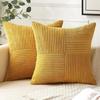 Corduroy Throw Pillowcase Soft Striped Removable Throw Pillow Cover for Easy Care Living Space