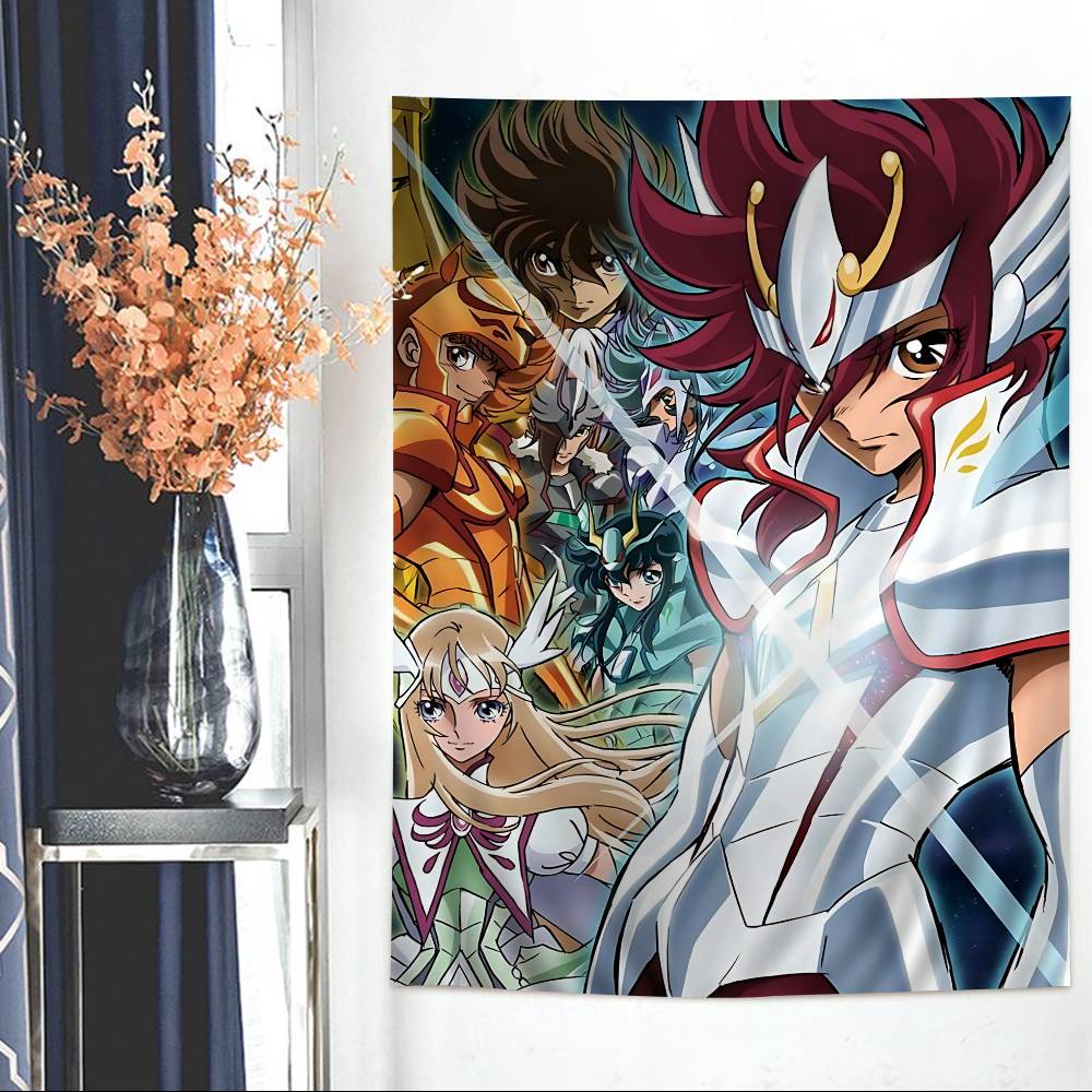 Japanese Hot Anime SSaint Seiya Cartoon Tapestry Art Science Fiction Room Home Decor Wall Hanging Sheets