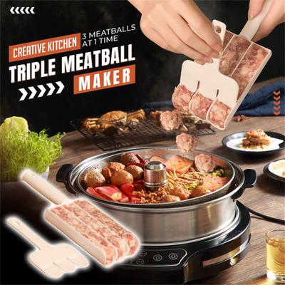 Yaratıcı Mutfak Köfte Makinesi, Kesme Kürekle Et Balya Kaşığı, Kullanışlı Balık Topu Burger Seti, Çok Fonksiyonlu Köfte Kaşığı DIY Köfte Yapımı
