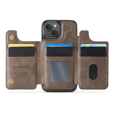 MAGKING K3 Series For iPhone 14 Case Compatible with MagSafe Wallet PC+TPU+PU Phone Cover