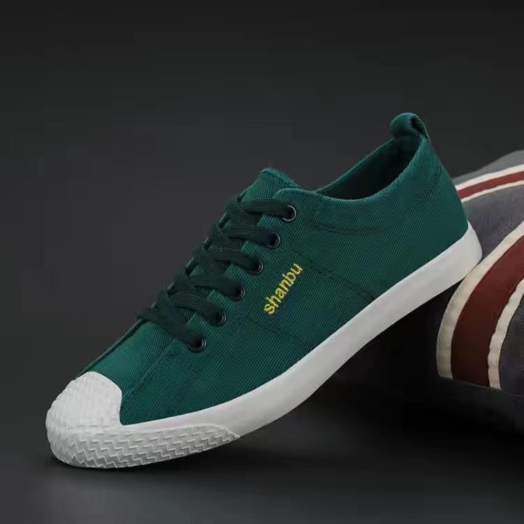 

2025 Мужская повседневная обувь с низким вырезом, размер 38-44, на шнуровке, летняя дышащая парусиновая обувь для ходьбы, удобные спортивные кроссовки 43 зелёный