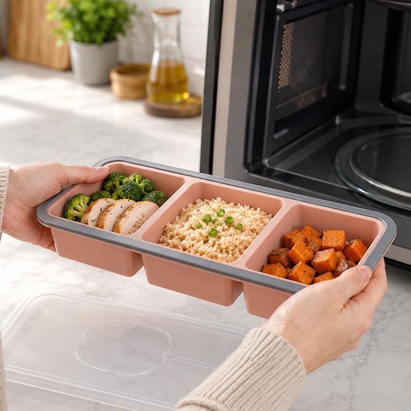 1pc Silicone Freezer Tray with Lid - Durable Kitchen Storage for Soup, Broth & Sauces Food Container Freezing Tray
