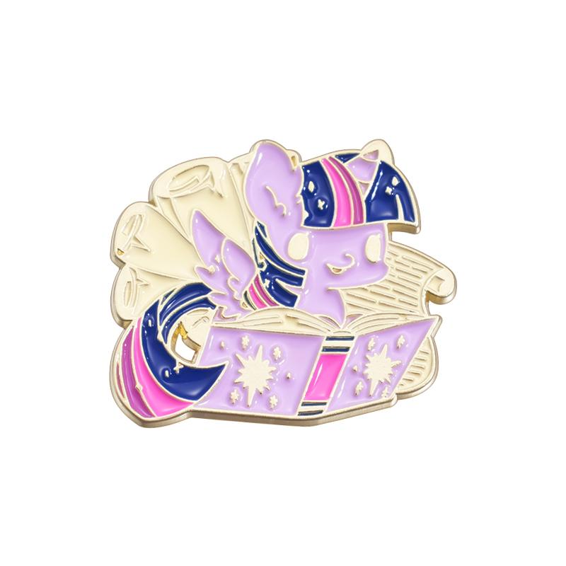 Little Horse Enamel Pins Custom Colorful Hair Brooches Lapel Badges Cartoon Animal Funny Jewelry Gift for Kids Friends
