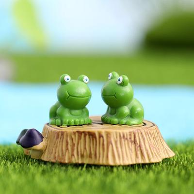 Mini figurky zelené žáby, zahradní sochy, rozkošný vzhled, zářivá barva, kompaktní velikost, žába, zvířecí model, hračky