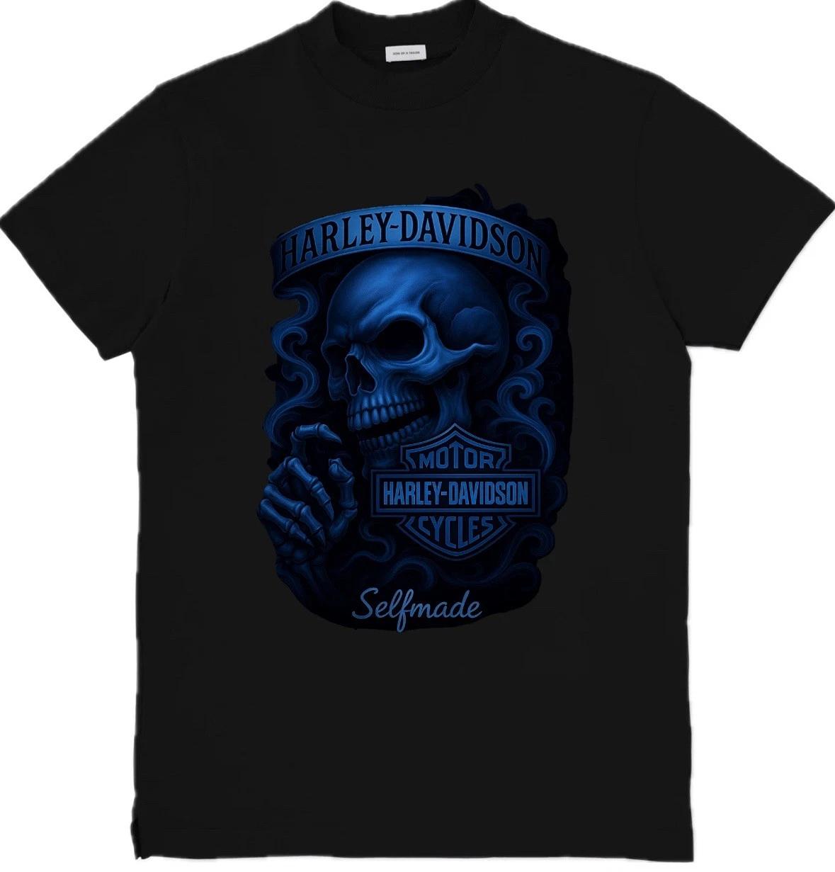 Harley-Davidson Inspiriertes Grafisches Unisex T-Shirt Adler Schädel Grafik T-Shirt S-3XL L