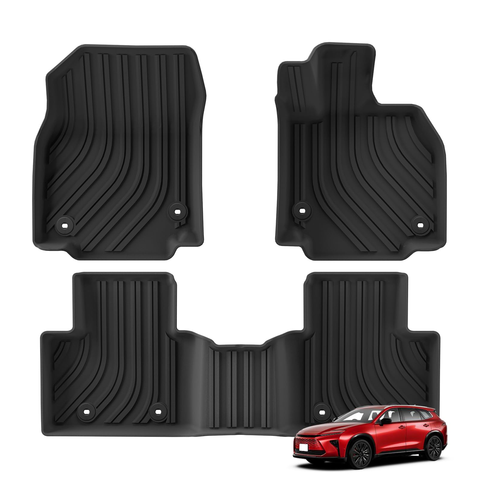 

ZUNDUO 3D Коврики для пола для новой Toyota Crown Estate 3D Коврики для пола для водителя и пассажира Легкий TPE и Индивидуальный комплект для салона (2-е поколение, AZSH3#W) чёрный