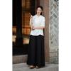 Women's Linen Blend Wide Leg Palazzo Pants Elastic Waist Casual Trousers