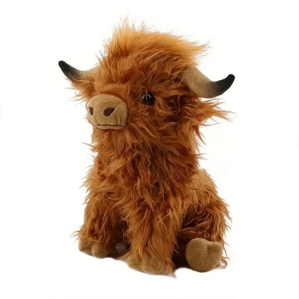 30cm Creme Schottische Hochlandkuh Plüschtier Weiches Kuscheltier Puppe Süßes Geschenk Für Kinder Jungen Und Mädchen
