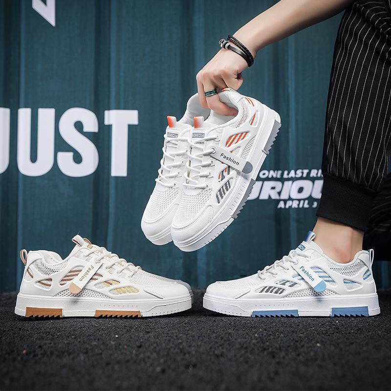 Summer Breathable Men's Shoes Versatile New Mesh Thin Men's Board Shoes Trendy Versatile One-pedal Men's Sports Shoes
