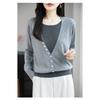 Women Fake Two Piece Knit Sweater Autumn Winter Stylish Top