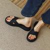 Ins Lightweight~ Huge Easy To Wear! Inside and Outside Full-leather Thick-bottomed Muffin Open-toed Slippers for Women's Summer Wear Casual One-