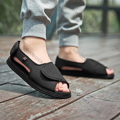 Modne Regulowane Diabetyczne Poszerzane Buty Oddychające Antypoślizgowe Deformacja Palucha Koślawego Buty Dla Seniorów Ciąża Spuchnięte Stopy Sandały Unisex