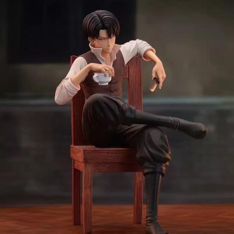 Discover Intime 19Cm Anime Attack On Titan Figures Levi Ackerman Figure Sitting Posture Model Playthings Pre-Sell Statue Gk Figurine Ornament Gifts
