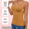 Shapewear Top Womens Tank Seamless Comfortable Tummy Tucking Shapewear Tank Top In Blue Nylon Blend With Sleeveless Design For Casual Wear