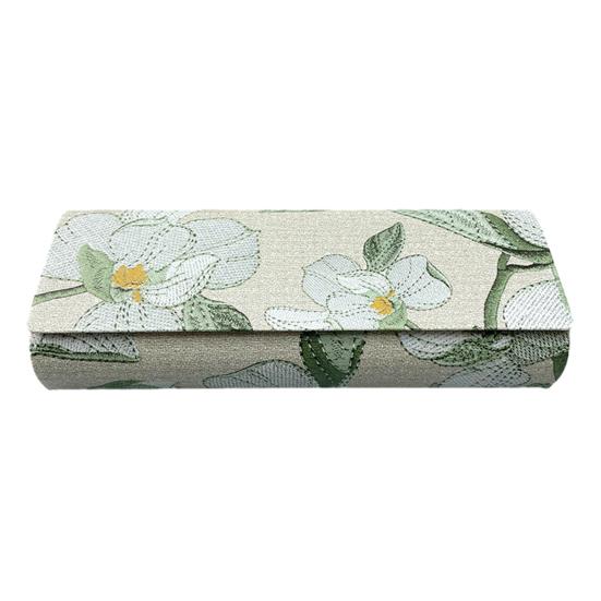 Daily Eyeglass Storage Organizer Magnetic Glasses Case, with Closure, Embroidered Hard Shell Portable Reading Box for Sunglasses And Myopia Spectacle