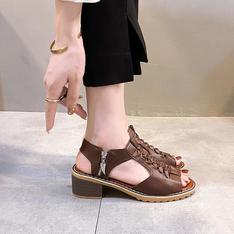 Summer New Color Women's Sandals Side Zipper Fashion Women's Sandals Women's Shoes