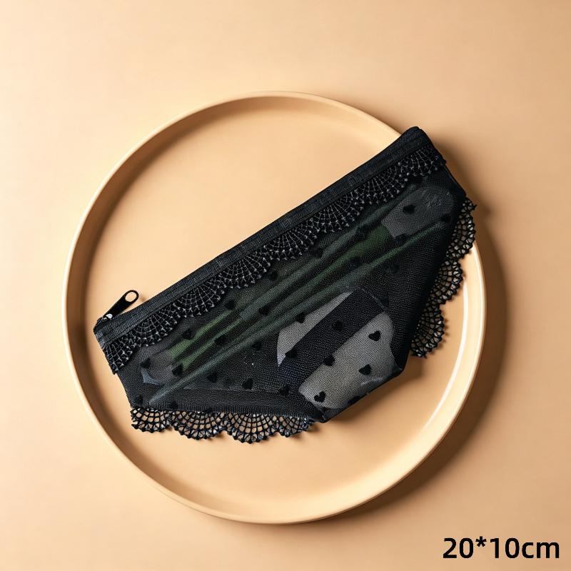 Unique Lace Mesh Briefs Shape Cosmetic Bag Portable Zipper Makeup Bag For Cosmetics Beauty Tools Toiletry Bag Storage Pouch