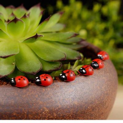 50 adet Sıcak karikatür mini uğur böceği yosun mikro manzara Peri Bahçe Dekor süsler DIY süsler