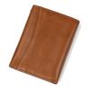 Vintage Genuine Leather Men Wallet Crazy Horse Leather Male Cowhide Trifold Card Holder Wallet with Metal Chain