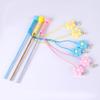 Cat Interactive Toy Comfortable Handle Soft Bell Delicate Tear-resistant Relieve Stress Vivid Color Flower Fairy Funny Cat Stick for Kitty