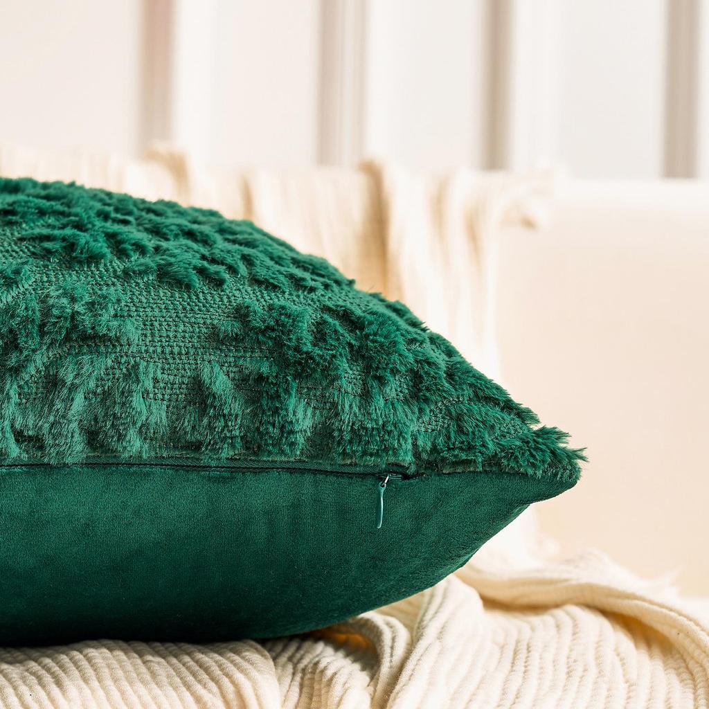 Christmas Tree and Star Embroidered Pillowcase - Festive Winter Sofa Cushion Cover