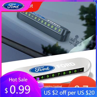 Car Sticker Hot For Ford 1Pcs Car Temporary Parking Card Plate Car Styling For Ford Focus Mondeo Kuga Fiesta MK7 Escort Explorer