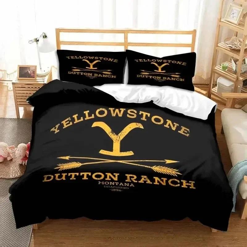 This Is My Yellow-Stone Watching Retro Fashion Bedding Set Duvet Cover Pillowcase Single Double King Size Adult Bedroom Gift