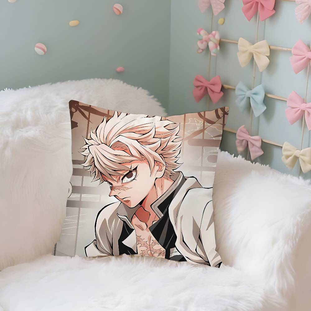 Cute SShinazugawa SanemiS Case Plush Fabric Soft Pillowcase Double Sided Print Cushion Cover Household Gifts