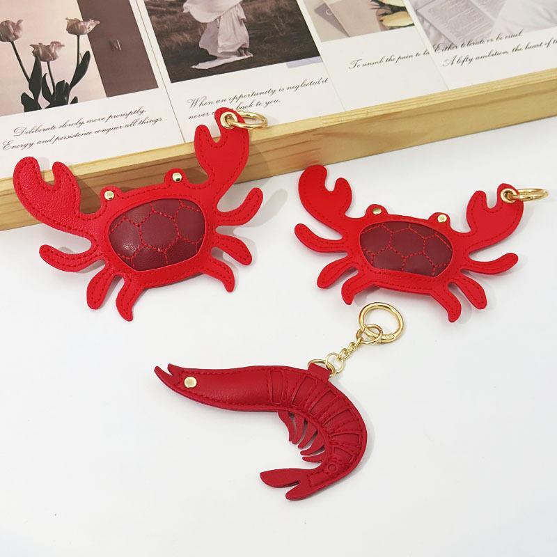 Stilvoller Pu-Leder Sommer Strandstil Schlüsselanhänger Meeresbewohner Taschenanhänger Hummer Krabbe Tasche Zubehör