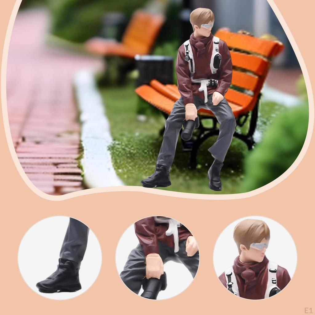 1:18 Man Miniature Figure People Figurine Photographer Small Collectibles Ornament Mini