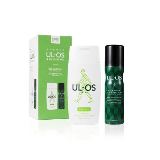 Ulos Medium-Dry Facial Care Planning Set (Skin Milk 200ml + Face Wash 100g)