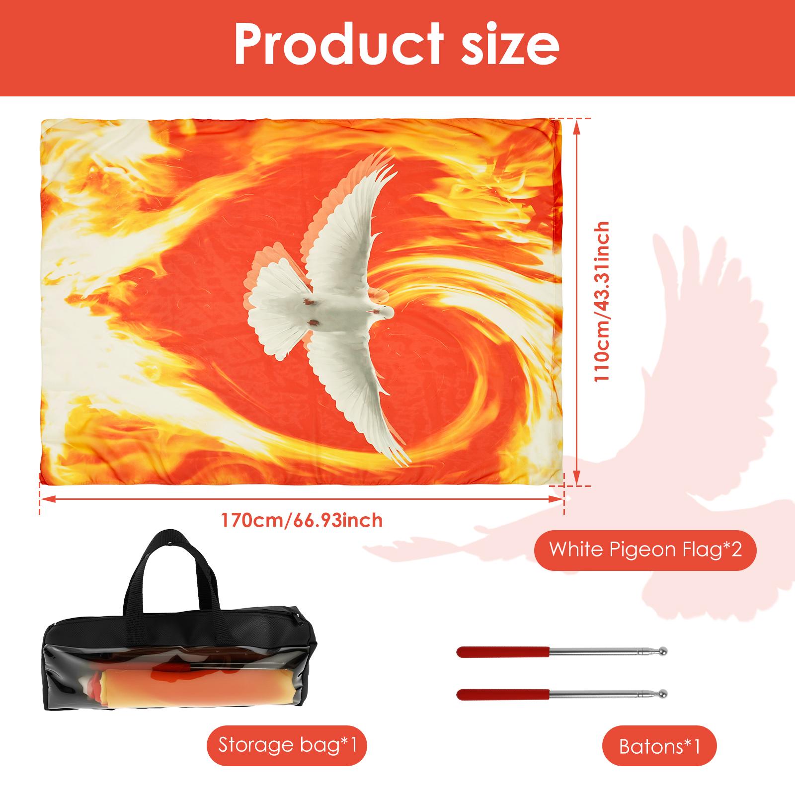 2 Pcs Worship Flag Soft Praise Dance Worship Flags with Telescopic Rod Organizer Bag Polyester Praise Dance Flag for Performance