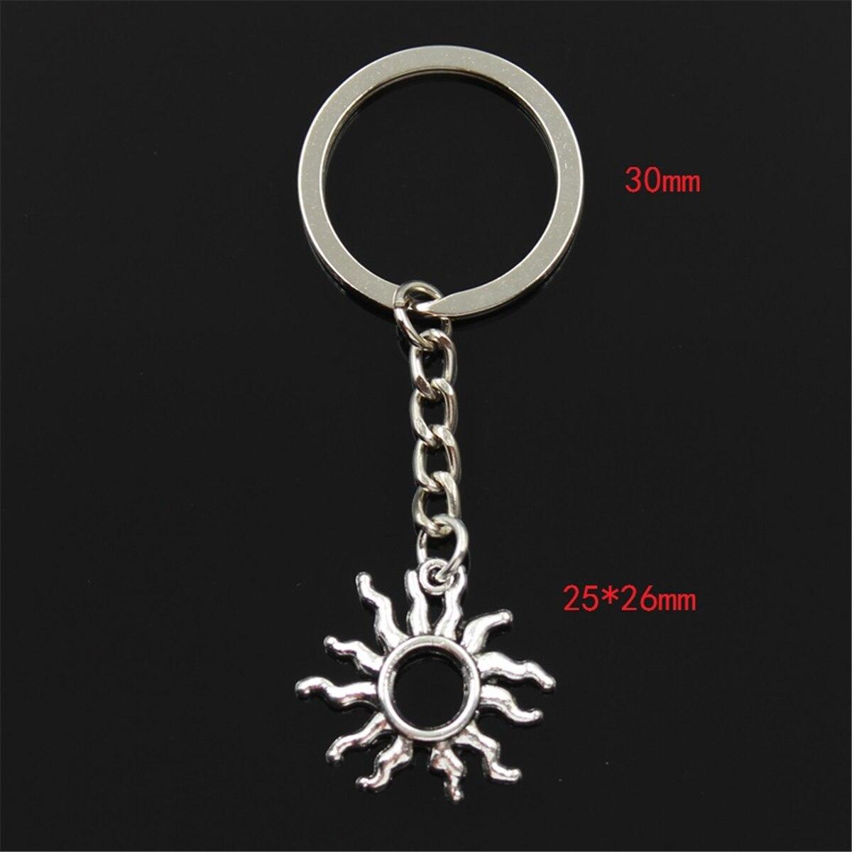 

Модный брелок 25x26 мм, солнечные подвески, сделай сам, мужские ювелирные изделия, автомобильный брелок, кольцо, держатель, сувенир для подарка серебряный